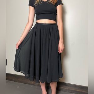 H&M Black Midi Length Ballet Skirt Size 6